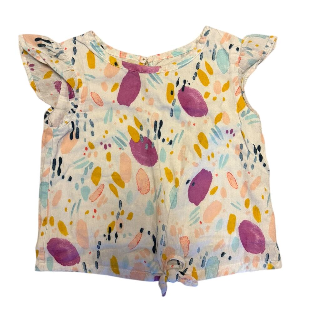 Genuine Kids By OshKosh White Colorful Cotton Shirt Size 5T